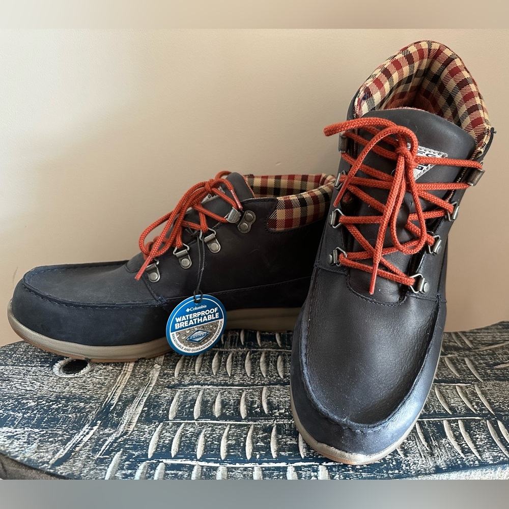 Columbia Bahama PFG Chukka Men's Boots Waterproof Techlite Navy Leather 10.5
